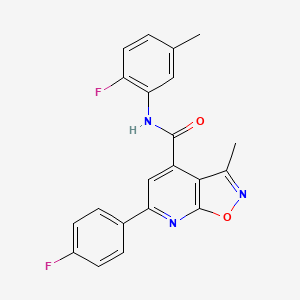 molecular formula C21H15F2N3O2 B14926711 N-(2-fluoro-5-methylphenyl)-6-(4-fluorophenyl)-3-methyl[1,2]oxazolo[5,4-b]pyridine-4-carboxamide 