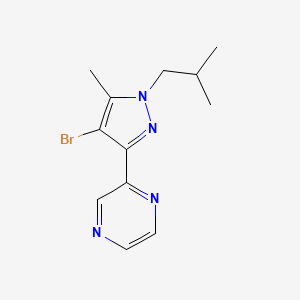 molecular formula C12H15BrN4 B1492672 2-(4-溴-1-异丁基-5-甲基-1H-吡唑-3-基)吡嗪 CAS No. 2098044-57-4