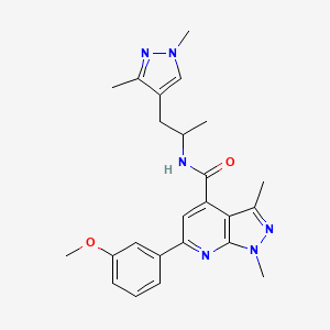 N-[1-(1,3-dimethyl-1H-pyrazol-4-yl)propan-2-yl]-6-(3-methoxyphenyl)-1,3-dimethyl-1H-pyrazolo[3,4-b]pyridine-4-carboxamide