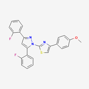 molecular formula C25H17F2N3OS B14926756 2-[3,5-bis(2-fluorophenyl)-1H-pyrazol-1-yl]-4-(4-methoxyphenyl)-1,3-thiazole 