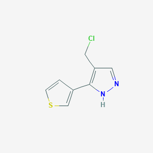 molecular formula C8H7ClN2S B1492678 4-(氯甲基)-3-(噻吩-3-基)-1H-吡唑 CAS No. 2090279-78-8