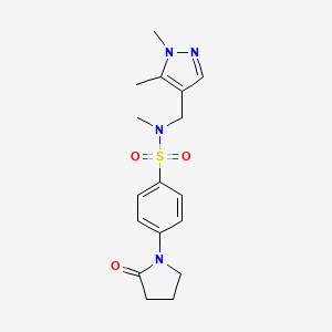 N-[(1,5-dimethyl-1H-pyrazol-4-yl)methyl]-N-methyl-4-(2-oxopyrrolidin-1-yl)benzenesulfonamide