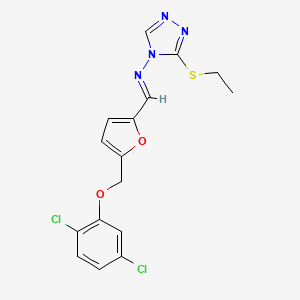 N-[(E)-{5-[(2,5-dichlorophenoxy)methyl]furan-2-yl}methylidene]-3-(ethylsulfanyl)-4H-1,2,4-triazol-4-amine