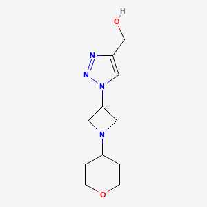 molecular formula C11H18N4O2 B1492681 (1-(1-(tetrahydro-2H-pyran-4-yl)azetidin-3-yl)-1H-1,2,3-triazol-4-yl)methanol CAS No. 2098074-59-8