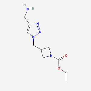 molecular formula C10H17N5O2 B1492683 ethyl 3-((4-(aminomethyl)-1H-1,2,3-triazol-1-yl)methyl)azetidine-1-carboxylate CAS No. 2098076-40-3