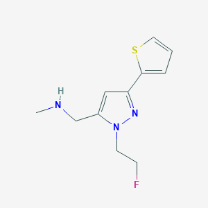 molecular formula C11H14FN3S B1492684 1-(1-(2-fluoroethyl)-3-(thiophen-2-yl)-1H-pyrazol-5-yl)-N-methylmethanamine CAS No. 2098040-91-4