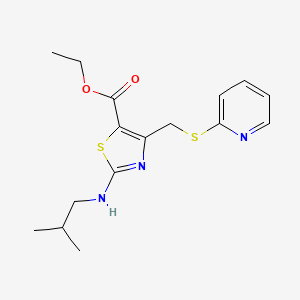 molecular formula C16H21N3O2S2 B14926870 Ethyl 2-[(2-methylpropyl)amino]-4-[(pyridin-2-ylsulfanyl)methyl]-1,3-thiazole-5-carboxylate 