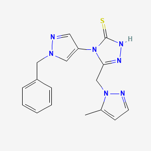 4-(1-benzyl-1H-pyrazol-4-yl)-5-[(5-methyl-1H-pyrazol-1-yl)methyl]-4H-1,2,4-triazole-3-thiol