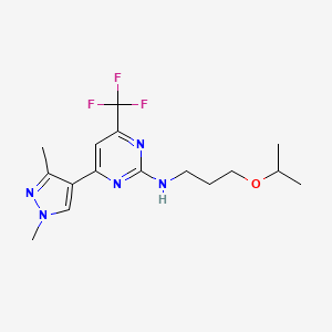 molecular formula C16H22F3N5O B14926898 4-(1,3-dimethyl-1H-pyrazol-4-yl)-N-[3-(propan-2-yloxy)propyl]-6-(trifluoromethyl)pyrimidin-2-amine 