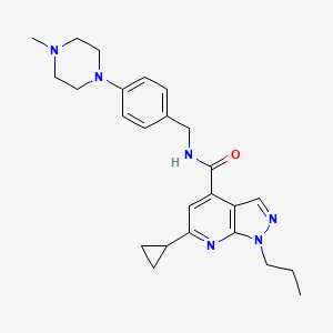 6-cyclopropyl-N-[4-(4-methylpiperazin-1-yl)benzyl]-1-propyl-1H-pyrazolo[3,4-b]pyridine-4-carboxamide