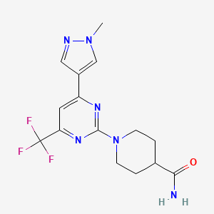 1-[4-(1-methyl-1H-pyrazol-4-yl)-6-(trifluoromethyl)pyrimidin-2-yl]piperidine-4-carboxamide