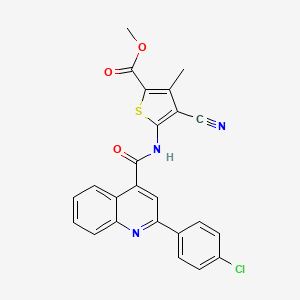 molecular formula C24H16ClN3O3S B14926914 Methyl 5-({[2-(4-chlorophenyl)quinolin-4-yl]carbonyl}amino)-4-cyano-3-methylthiophene-2-carboxylate 