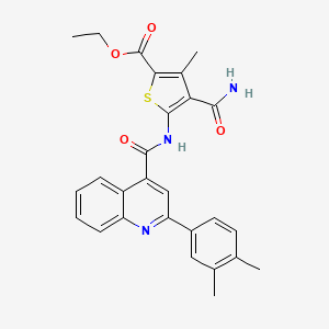 Ethyl 4-carbamoyl-5-({[2-(3,4-dimethylphenyl)quinolin-4-yl]carbonyl}amino)-3-methylthiophene-2-carboxylate