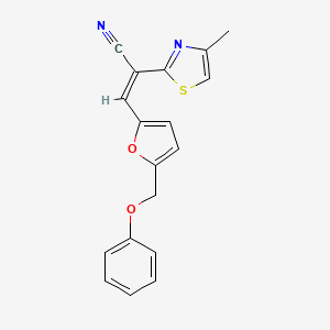 molecular formula C18H14N2O2S B14926932 (2Z)-2-(4-methyl-1,3-thiazol-2-yl)-3-[5-(phenoxymethyl)furan-2-yl]prop-2-enenitrile 