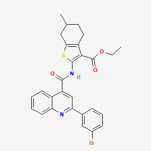 Ethyl 2-({[2-(3-bromophenyl)quinolin-4-yl]carbonyl}amino)-6-methyl-4,5,6,7-tetrahydro-1-benzothiophene-3-carboxylate