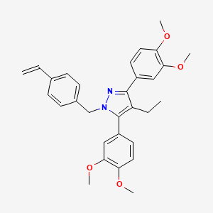 3,5-bis(3,4-dimethoxyphenyl)-1-(4-ethenylbenzyl)-4-ethyl-1H-pyrazole