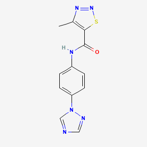 4-methyl-N-[4-(1H-1,2,4-triazol-1-yl)phenyl]-1,2,3-thiadiazole-5-carboxamide