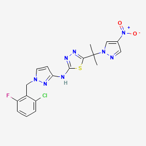 N-[1-(2-chloro-6-fluorobenzyl)-1H-pyrazol-3-yl]-5-[2-(4-nitro-1H-pyrazol-1-yl)propan-2-yl]-1,3,4-thiadiazol-2-amine