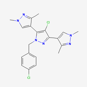 4-chloro-1-[(4-chlorophenyl)methyl]-3,5-bis(1,3-dimethylpyrazol-4-yl)pyrazole