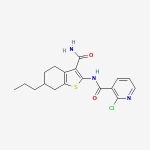 molecular formula C18H20ClN3O2S B14927037 N-(3-carbamoyl-6-propyl-4,5,6,7-tetrahydro-1-benzothiophen-2-yl)-2-chloropyridine-3-carboxamide 