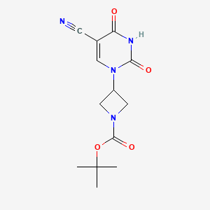 molecular formula C13H16N4O4 B1492704 叔丁基3-(5-氰基-2,4-二氧代-3,4-二氢嘧啶-1(2H)-基)氮杂环丁烷-1-羧酸酯 CAS No. 2097998-96-2