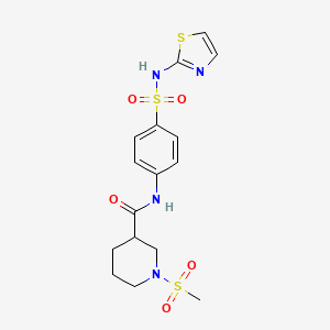 molecular formula C16H20N4O5S3 B14927044 1-(methylsulfonyl)-N-[4-(1,3-thiazol-2-ylsulfamoyl)phenyl]piperidine-3-carboxamide 