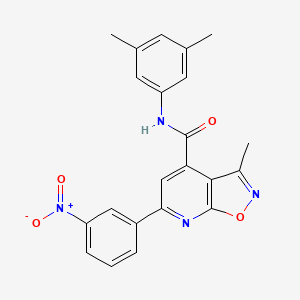 molecular formula C22H18N4O4 B14927052 N-(3,5-dimethylphenyl)-3-methyl-6-(3-nitrophenyl)[1,2]oxazolo[5,4-b]pyridine-4-carboxamide 