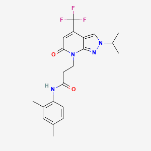 N-(2,4-dimethylphenyl)-3-[6-oxo-2-(propan-2-yl)-4-(trifluoromethyl)-2,6-dihydro-7H-pyrazolo[3,4-b]pyridin-7-yl]propanamide