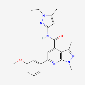 N-(1-ethyl-5-methyl-1H-pyrazol-3-yl)-6-(3-methoxyphenyl)-1,3-dimethyl-1H-pyrazolo[3,4-b]pyridine-4-carboxamide