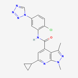 N-[2-chloro-5-(1H-tetrazol-1-yl)phenyl]-6-cyclopropyl-1,3-dimethyl-1H-pyrazolo[3,4-b]pyridine-4-carboxamide