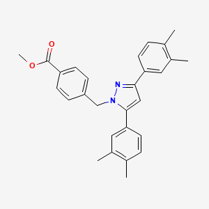 molecular formula C28H28N2O2 B14927075 methyl 4-{[3,5-bis(3,4-dimethylphenyl)-1H-pyrazol-1-yl]methyl}benzoate 