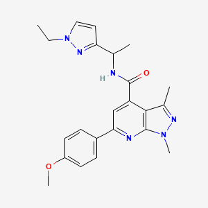 N-[1-(1-ethyl-1H-pyrazol-3-yl)ethyl]-6-(4-methoxyphenyl)-1,3-dimethyl-1H-pyrazolo[3,4-b]pyridine-4-carboxamide