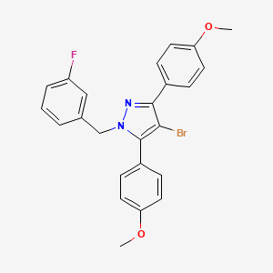 molecular formula C24H20BrFN2O2 B14927087 4-bromo-1-(3-fluorobenzyl)-3,5-bis(4-methoxyphenyl)-1H-pyrazole 