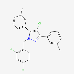 molecular formula C24H19Cl3N2 B14927149 4-chloro-1-(2,4-dichlorobenzyl)-3,5-bis(3-methylphenyl)-1H-pyrazole 