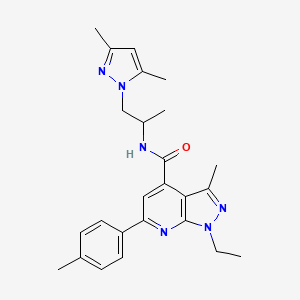 N-[1-(3,5-dimethyl-1H-pyrazol-1-yl)propan-2-yl]-1-ethyl-3-methyl-6-(4-methylphenyl)-1H-pyrazolo[3,4-b]pyridine-4-carboxamide