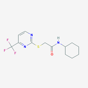 molecular formula C13H16F3N3OS B14927176 N-cyclohexyl-2-{[4-(trifluoromethyl)pyrimidin-2-yl]sulfanyl}acetamide 