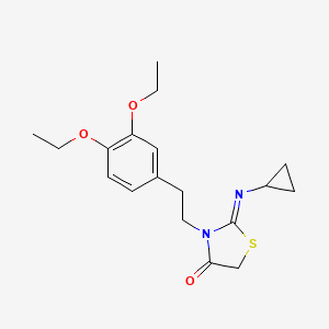 (2Z)-2-(cyclopropylimino)-3-[2-(3,4-diethoxyphenyl)ethyl]-1,3-thiazolidin-4-one