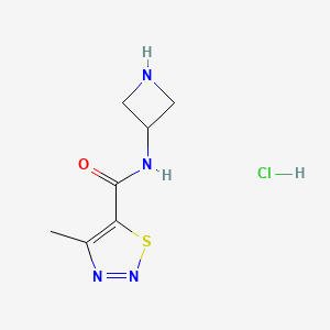 molecular formula C7H11ClN4OS B1492719 N-(azetidin-3-yl)-4-methyl-1,2,3-thiadiazole-5-carboxamide hydrochloride CAS No. 2097969-85-0