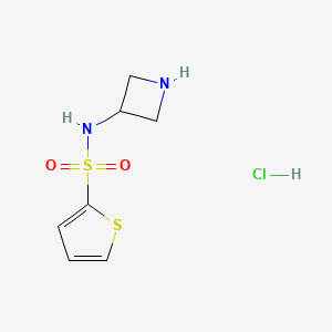 molecular formula C7H11ClN2O2S2 B1492720 N-(azetidin-3-yl)thiophene-2-sulfonamide hydrochloride CAS No. 1605264-42-3