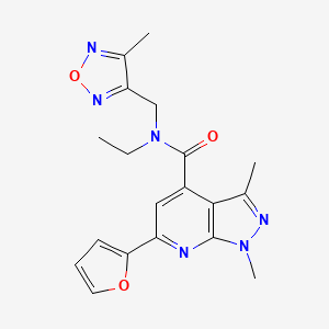 N-ethyl-6-(furan-2-yl)-1,3-dimethyl-N-[(4-methyl-1,2,5-oxadiazol-3-yl)methyl]-1H-pyrazolo[3,4-b]pyridine-4-carboxamide