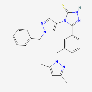 4-(1-benzyl-1H-pyrazol-4-yl)-5-{3-[(3,5-dimethyl-1H-pyrazol-1-yl)methyl]phenyl}-4H-1,2,4-triazole-3-thiol