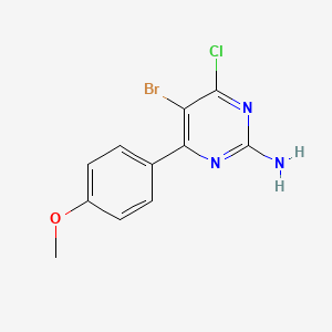 molecular formula C11H9BrClN3O B1492723 5-Bromo-4-chloro-6-(4-methoxyphenyl)pyrimidin-2-amine CAS No. 2098122-56-4