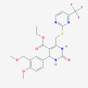 molecular formula C22H23F3N4O5S B14927235 Ethyl 4-[4-methoxy-3-(methoxymethyl)phenyl]-2-oxo-6-({[4-(trifluoromethyl)pyrimidin-2-yl]sulfanyl}methyl)-1,2,3,4-tetrahydropyrimidine-5-carboxylate CAS No. 832746-66-4