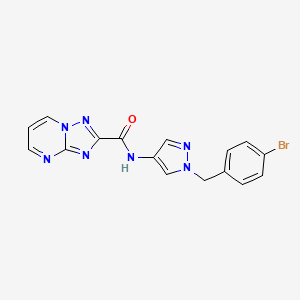 molecular formula C16H12BrN7O B14927243 N-[1-(4-bromobenzyl)-1H-pyrazol-4-yl][1,2,4]triazolo[1,5-a]pyrimidine-2-carboxamide 