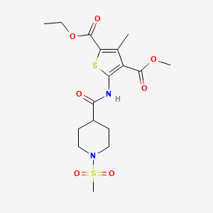 molecular formula C17H24N2O7S2 B14927251 2-Ethyl 4-methyl 3-methyl-5-({[1-(methylsulfonyl)piperidin-4-yl]carbonyl}amino)thiophene-2,4-dicarboxylate 