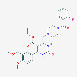 molecular formula C28H33FN4O6 B14927253 Ethyl 6-({4-[(2-fluorophenyl)carbonyl]piperazin-1-yl}methyl)-4-[4-methoxy-3-(methoxymethyl)phenyl]-2-oxo-1,2,3,4-tetrahydropyrimidine-5-carboxylate 