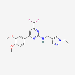 4-(difluoromethyl)-6-(3,4-dimethoxyphenyl)-N-[(1-ethyl-1H-pyrazol-4-yl)methyl]pyrimidin-2-amine