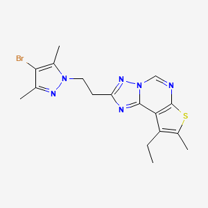 2-[2-(4-bromo-3,5-dimethyl-1H-pyrazol-1-yl)ethyl]-9-ethyl-8-methylthieno[3,2-e][1,2,4]triazolo[1,5-c]pyrimidine