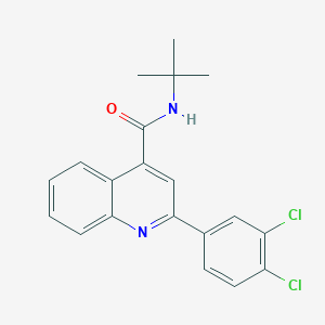 molecular formula C20H18Cl2N2O B14927275 N-tert-butyl-2-(3,4-dichlorophenyl)quinoline-4-carboxamide 