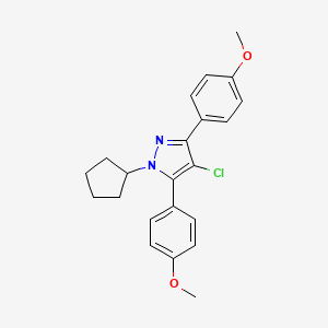 4-chloro-1-cyclopentyl-3,5-bis(4-methoxyphenyl)-1H-pyrazole